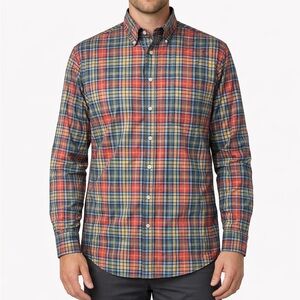 L.L. Bean Shirt Men’s XXL Tall Plaid Button Down Cotton Traditional Fit